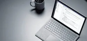 Laptop open to email laptop open to email