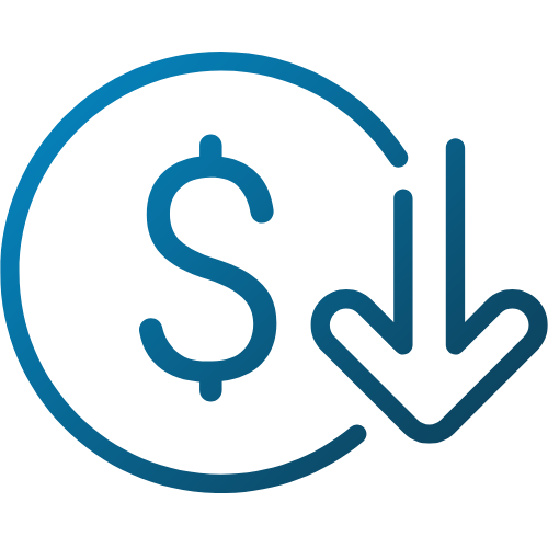 Lower Costs Icon - BrightFlow