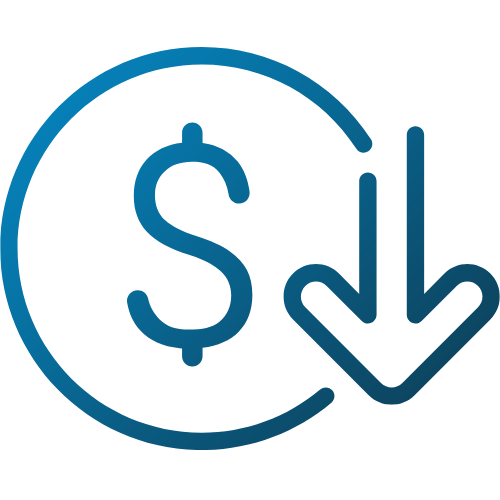 Lower Costs Icon - BrightFlow