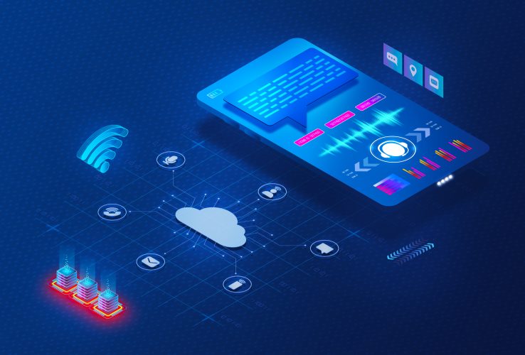 Cloud Communications Concept – Contact Center as a Service and C Cloud Communications Concept - Contact Center as a Service and Communications Platform as a Service - CPaaS and CCaaS - New Cloud-based IT Solutions - 3D Illustration