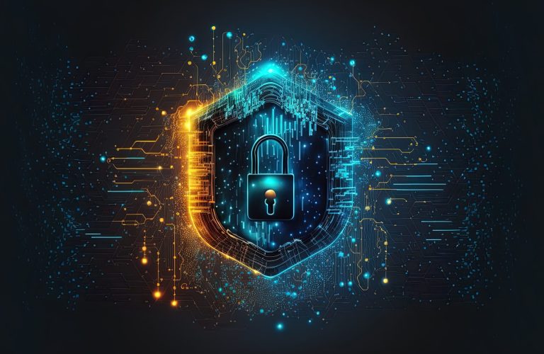 Concept of digital data protection and cyber security. Generative AI Concept of digital data protection and cyber security. Generative AI